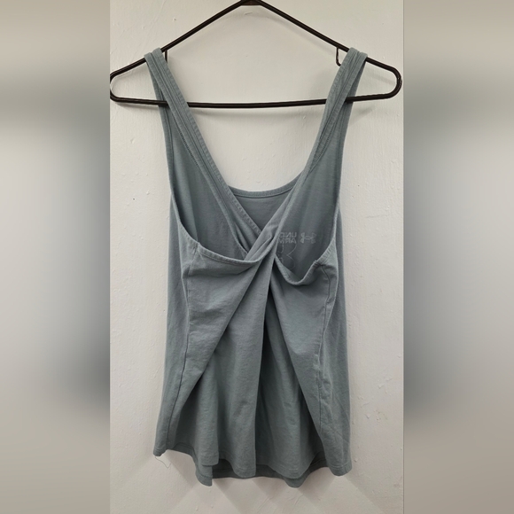 Under Armour Greenish Grey Logo Tank Top Size Medium - Picture 2 of 8